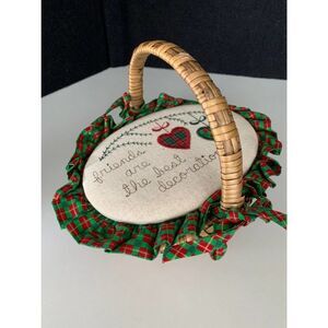 Embroidered sewing picnic basket